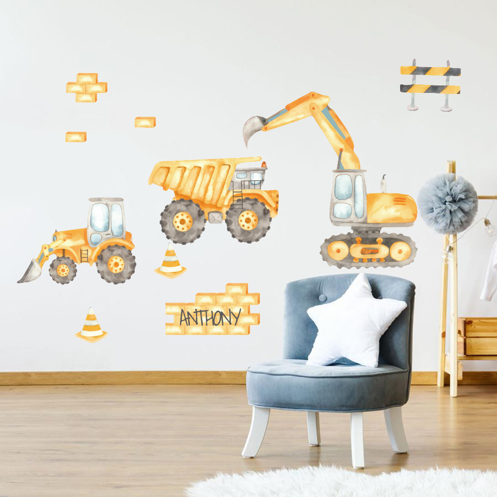 Interior Design Magazine - Custom Name Consturction Crane Excavator Truck