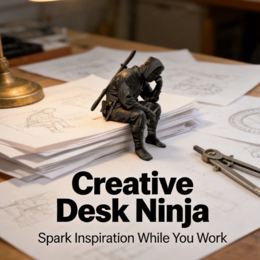 Interior Design Japan - Japanese Seated Ninja Figurine 3D Printed