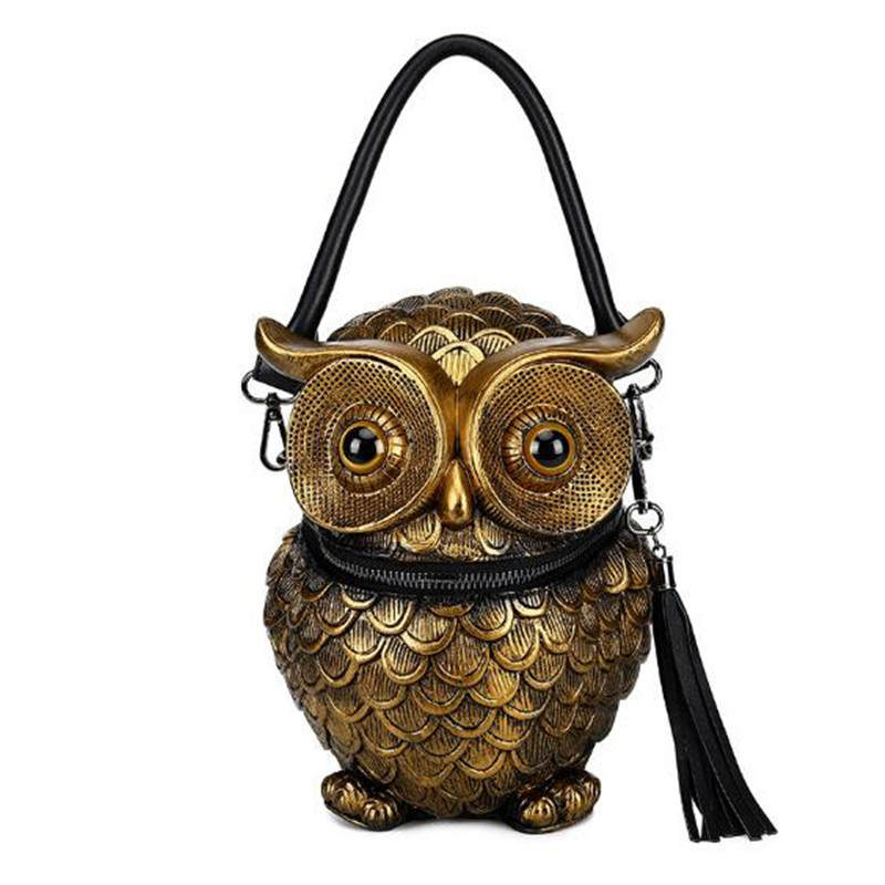Interior Design Japan - Leather 3D Owl Animal Shape Women
