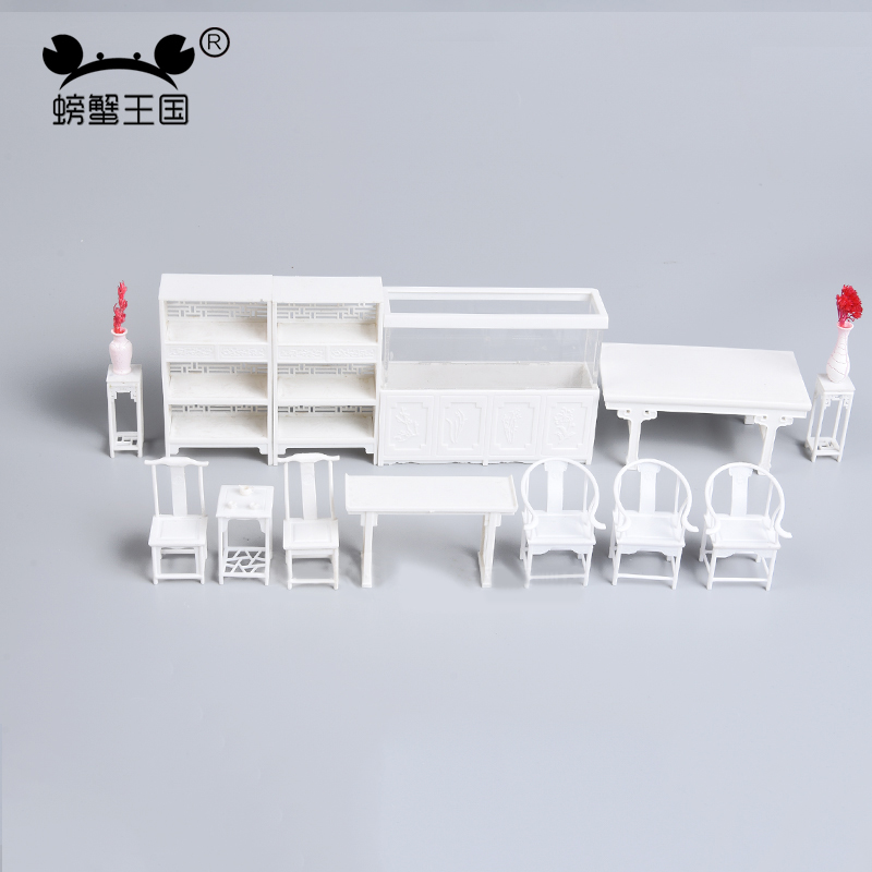 Interior Design And Build - 25-Piece Dollhouse Furniture Set Plastic Table