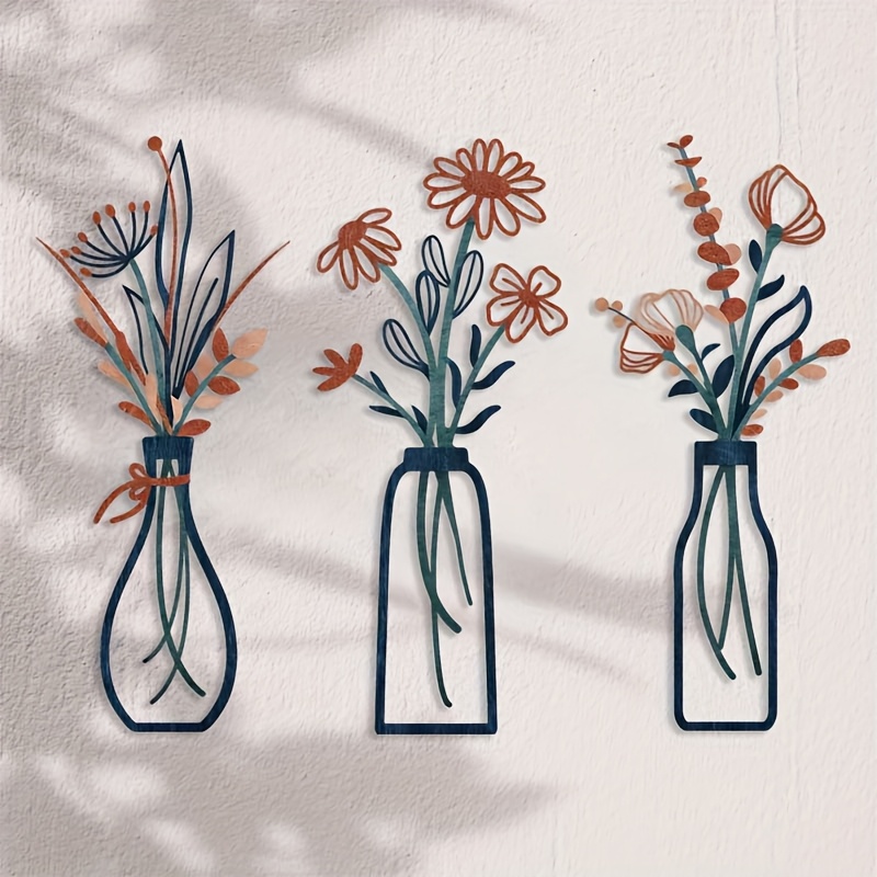 3 Large Floral Wall Art Sculpt - Interior Design Home Decor recension och pris