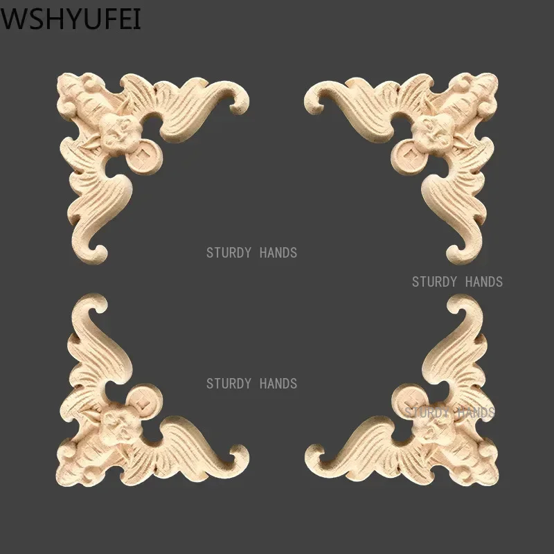 8pcs Floral Wood Carved Wooden - Interior Design Home Decor recension och pris