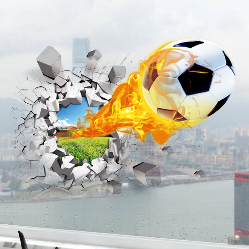 3D Football Broken Wall Sticke - Interior Design Magazine recension och pris