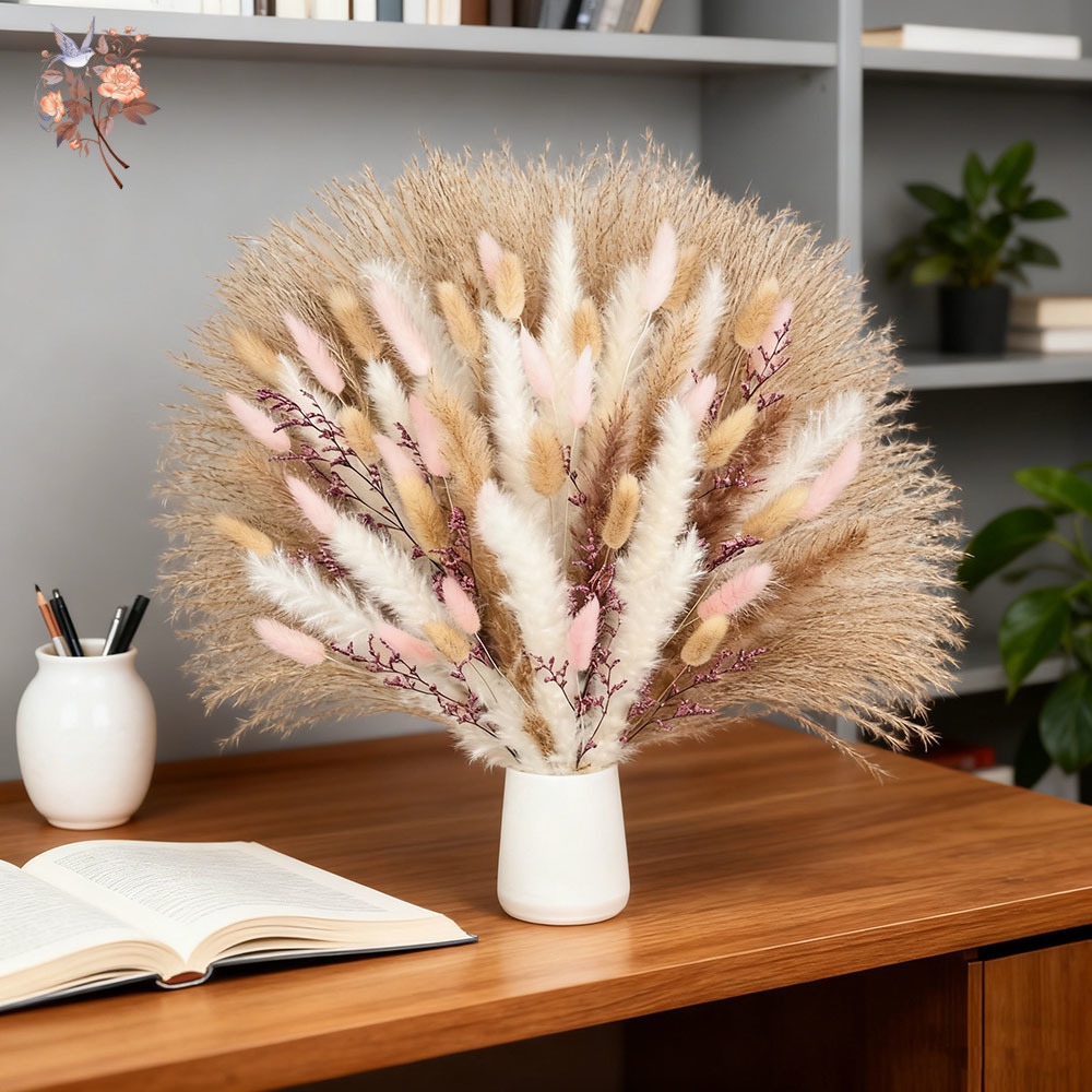 Fluffy Pampas Rabbit Tails Gra - Dried Pampas Bundle recension och pris