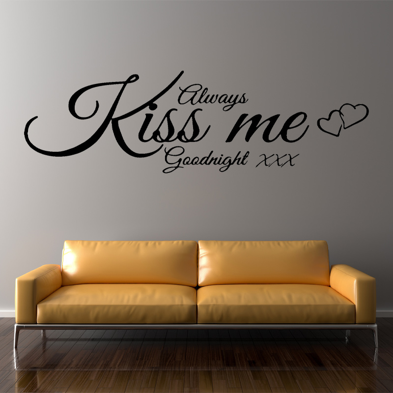 Wall Decal Quote Always Kiss M - Interior Design Quotes recension och pris