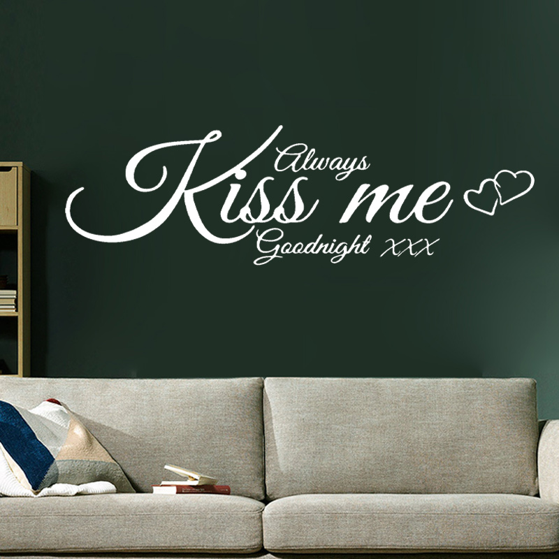 Wall Decal Quote Always Kiss M - Interior Design Quotes recension och pris