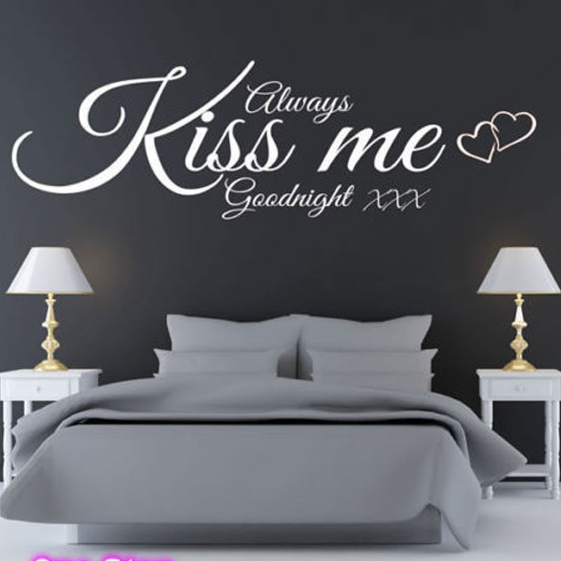 Wall Decal Quote Always Kiss M - Interior Design Quotes recension och pris