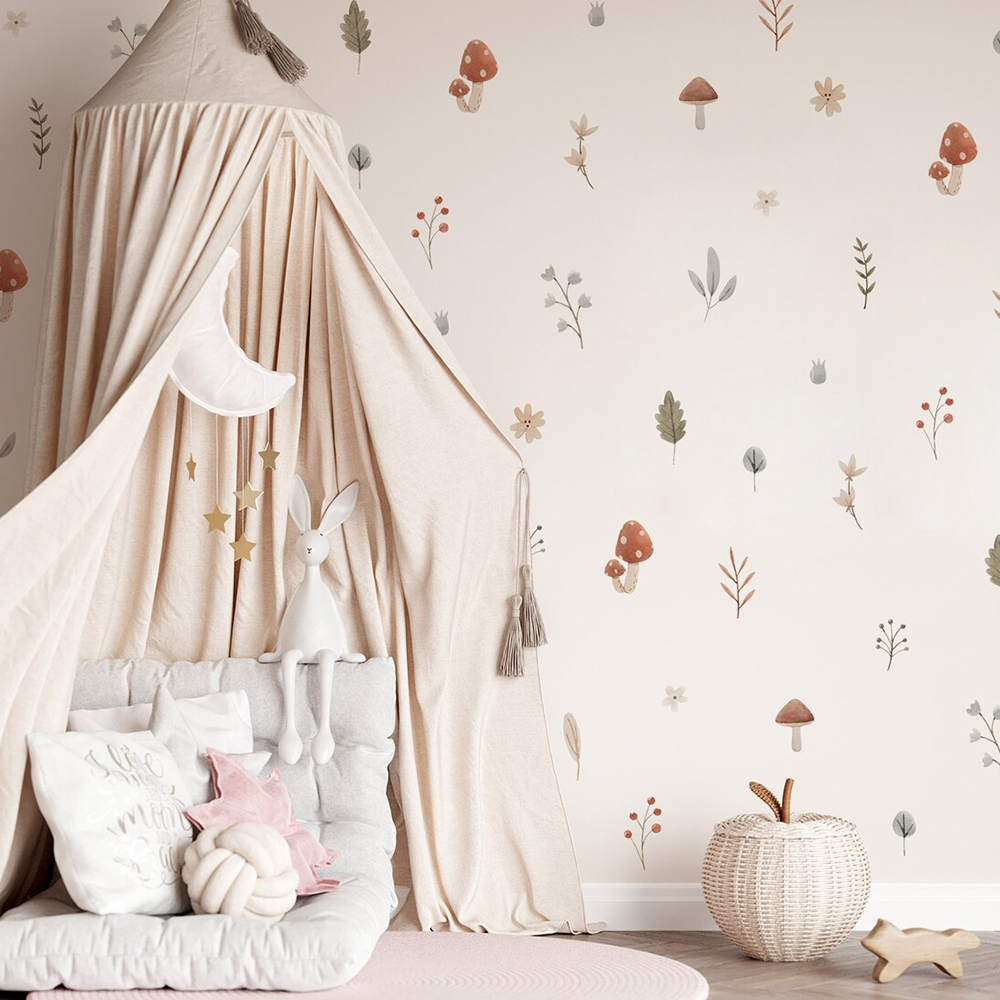 Boho Cartoon Mushroom Branch L - Interior Design Quotes recension och pris