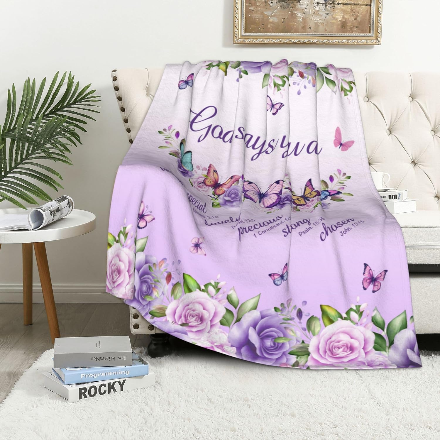 Purple Roses Butterflies Faith - Interior Design Quotes recension och pris