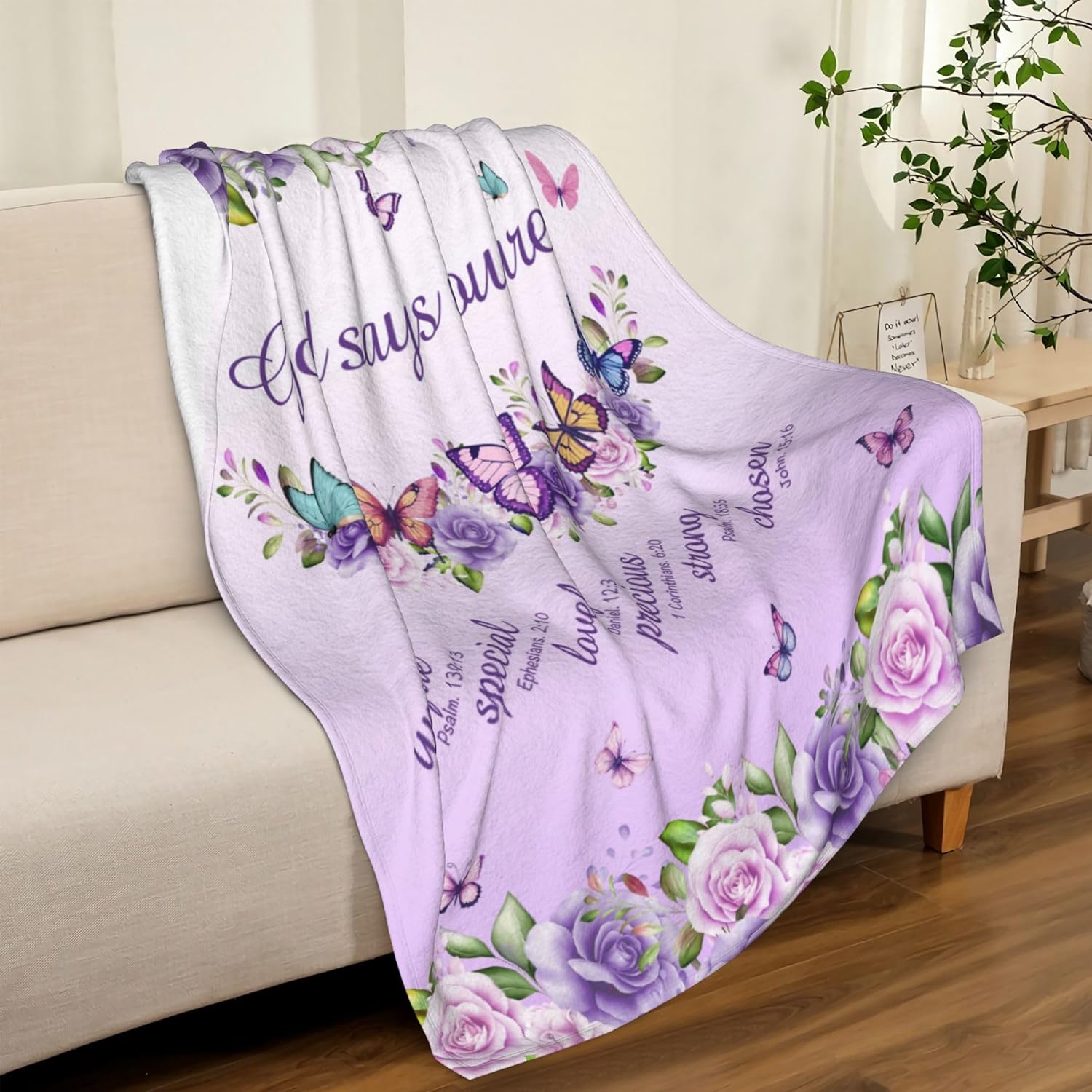 Purple Roses Butterflies Faith - Interior Design Quotes recension och pris