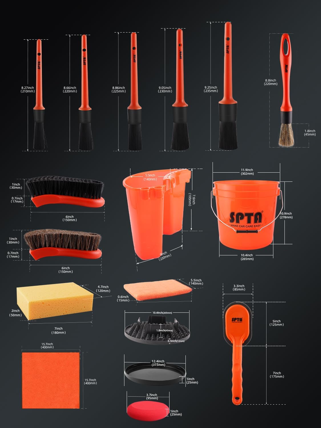 SPTA 31Pcs Car Wash 15L Bucket - Interior Design Tools recension och pris