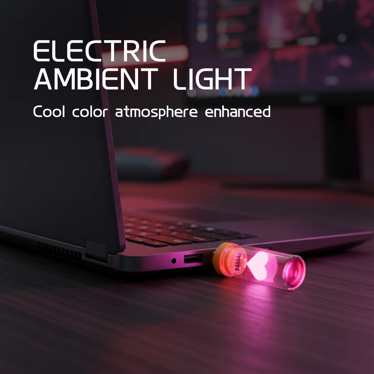 New USB Heart Car Ambient Mood - Interior Design Home Decor recension och pris