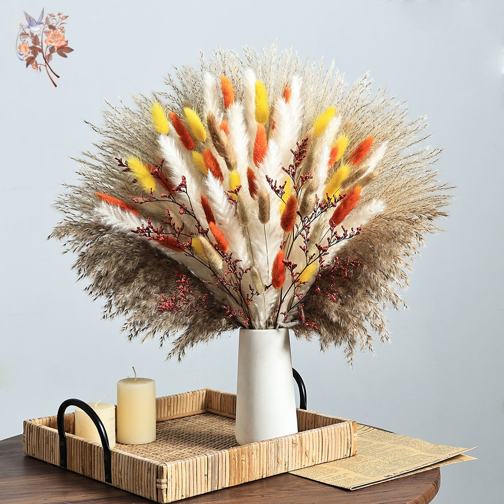 85 Pieces Natural Fluffy Autum - Dried Pampas Bundle recension och pris