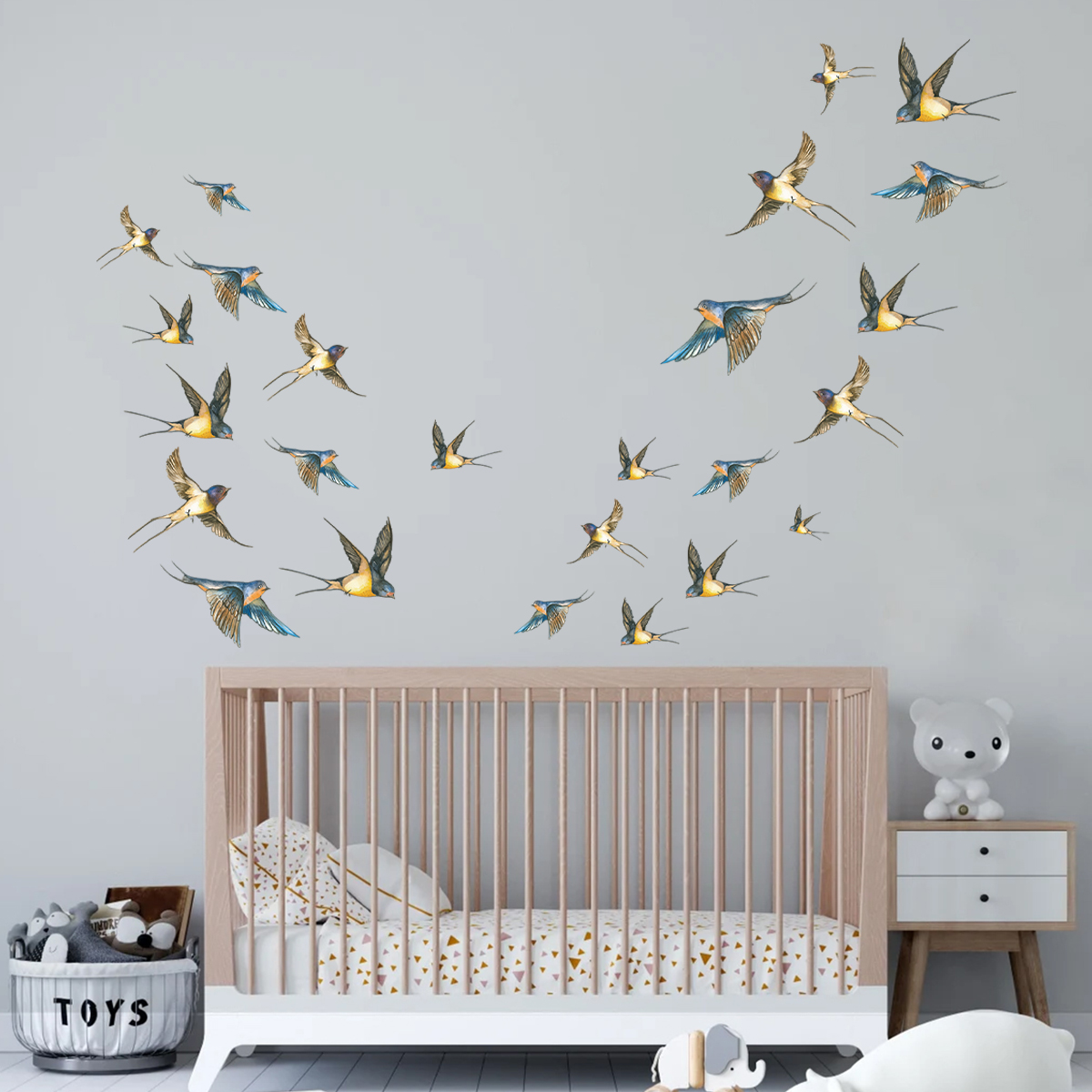 4Pcs Watercolor Bird Wall Stic - Interior Design Magazine recension och pris