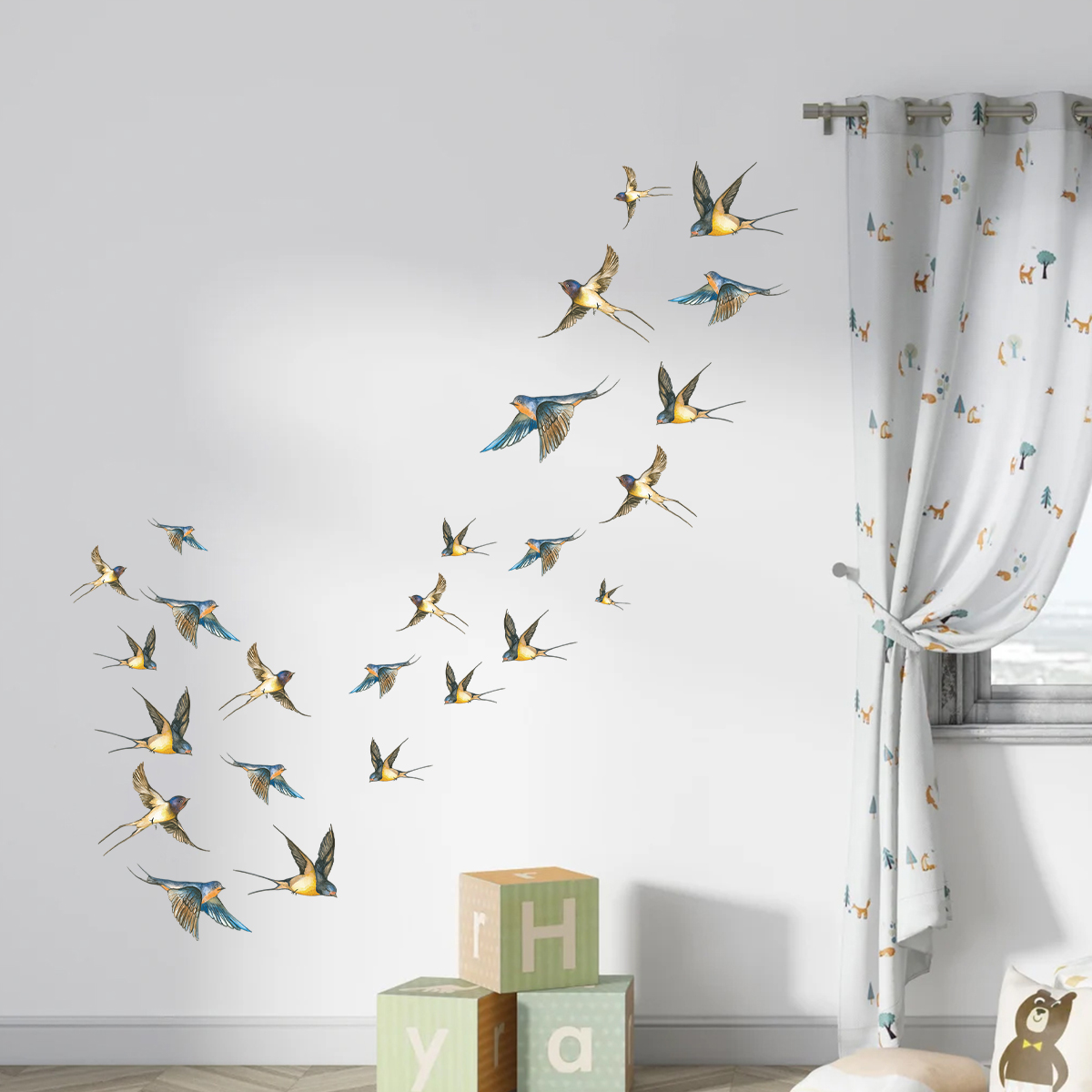 4Pcs Watercolor Bird Wall Stic - Interior Design Magazine recension och pris