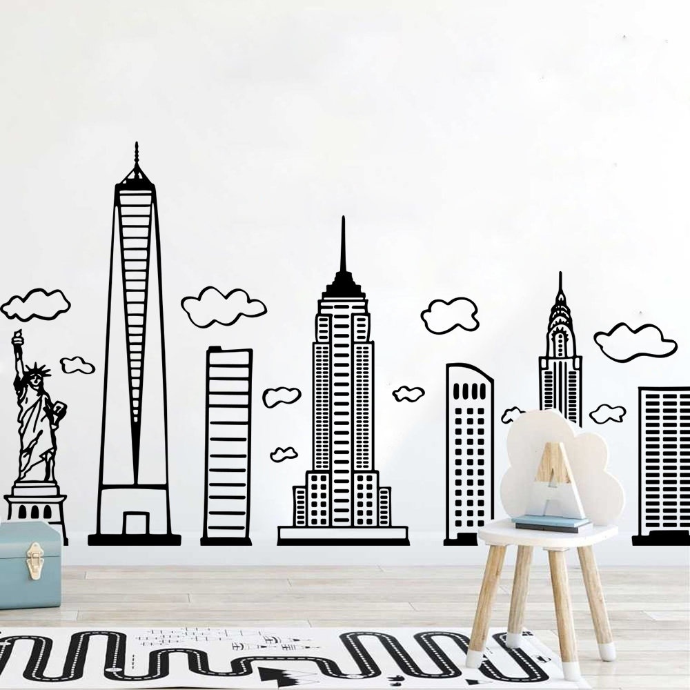 Large Doodled New York City Sk - Interior Design Magazine recension och pris