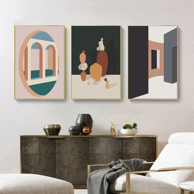 Retro Morandi Building Canvas  - Interior Design And Build recension och pris