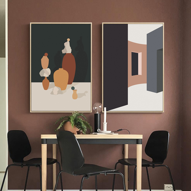 Retro Morandi Building Canvas  - Interior Design And Build recension och pris